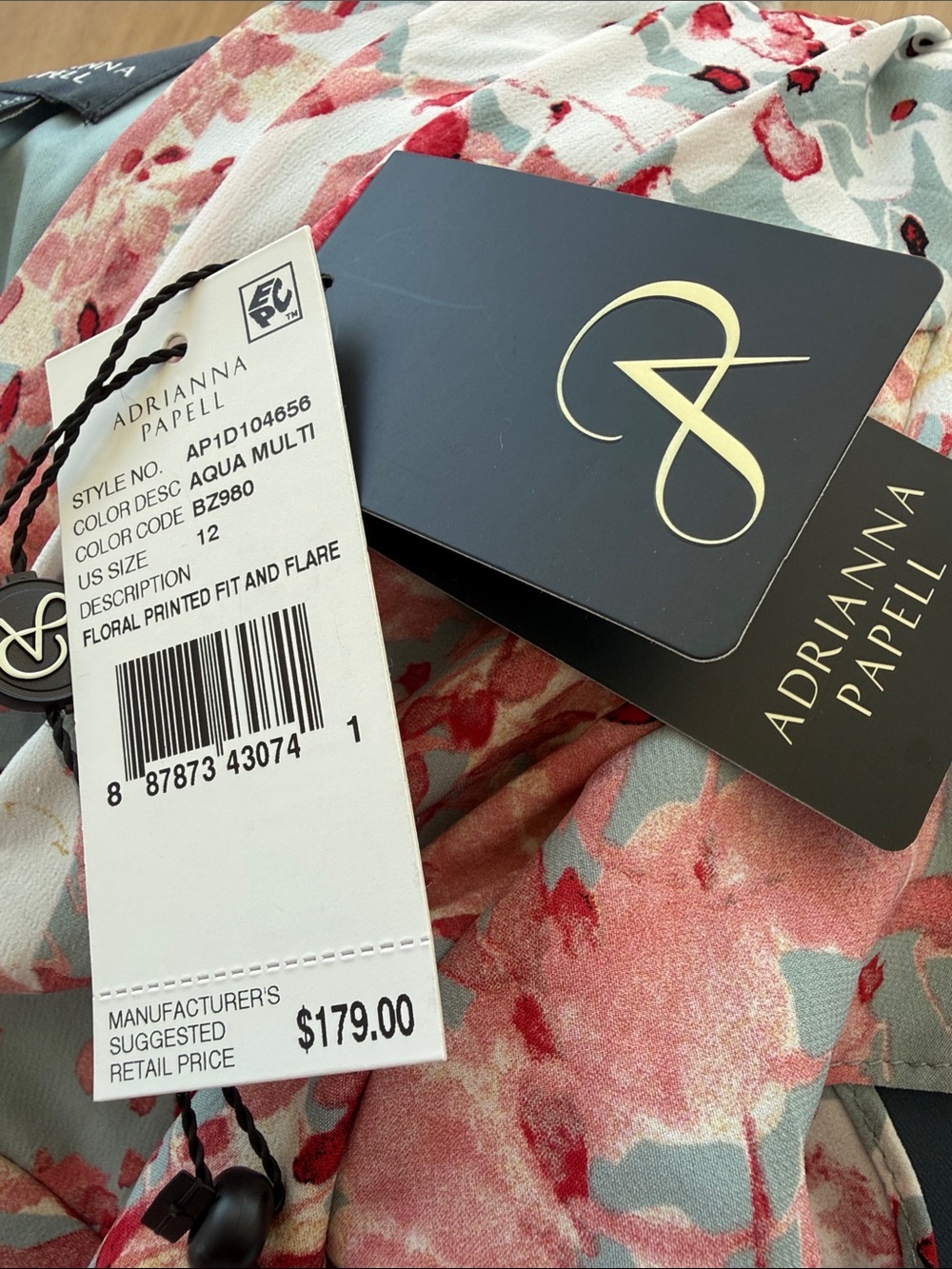 Adriana Papell Floral Midi Dress. Size 12. NWT - Picture 7 of 11